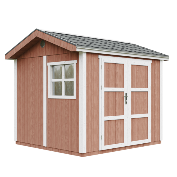 Casa com painéis inteligentes, pintura REDWOOD_RED