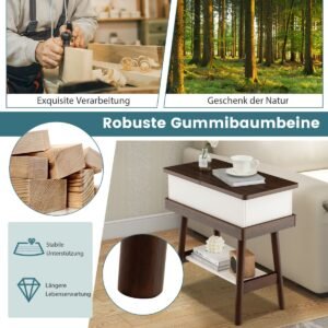 Estante de madeira com 4 níveis e 4 gavetas, 48 ​​polegadas de altura, cinza