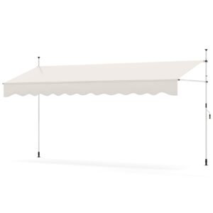 Toldo ajustável em altura com manivela para janelas e portas, Toldo 200 x 300 cm Preto