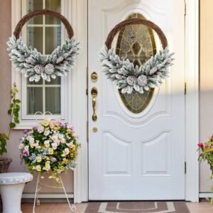 Árvore de Natal artificial com pontas de pinheiro e cerdas de PVC, luzes LED multicoloridas, árvore festiva pré-iluminada de 180 cm