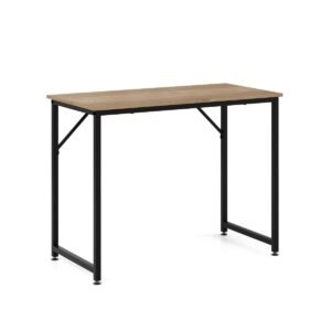 Mesa de computador pequena de 40 polegadas com estrutura de metal resistente - branca