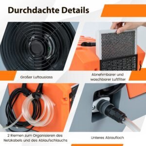 Máquina de gelo de bancada, máquina de fazer cubos de gelo, máquina de fazer cubos de gelo de mesa 22,5 x 32 x 32,5 cm, preta