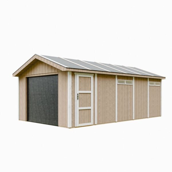 Garagem com painéis Smartside, pintura TERRA_BROWN