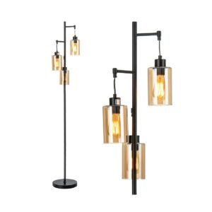 Luminária de chão moderna para sala de estar e quarto 26 x 26 x 160,5 cm Preto