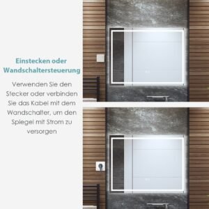 Espelho redondo para banheiro iluminado por LED