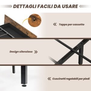 Cama King Size com LED e Base de Carregamento, Cama Plataforma com 4 Gavetas e Cabeceira de Armazenamento 200x160cm Marrom Rústico