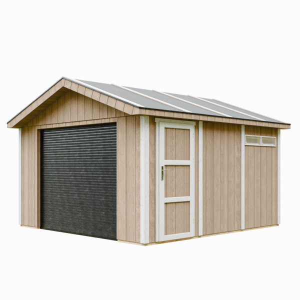 Garagem com painéis Smartside, pintura TERRA_BROWN