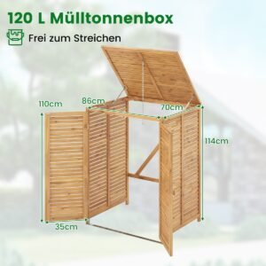 Armário de armazenamento externo de 5 x 3 pés com telhado de asfalto e 3 prateleiras - Natural