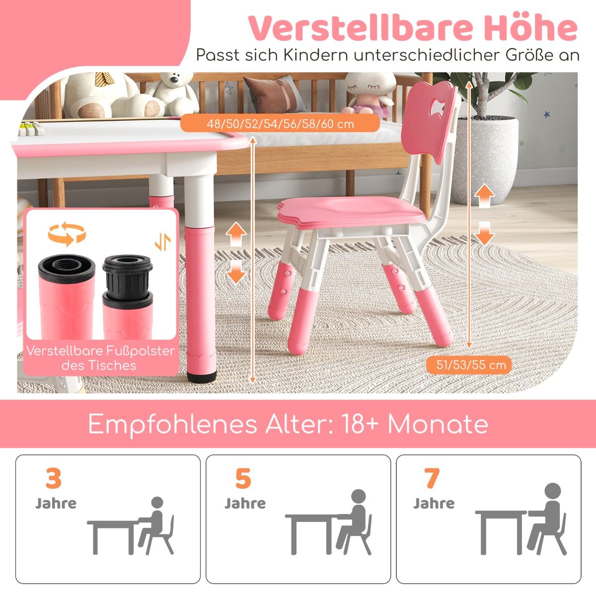 Conjunto de mesa de atividades infantil conversível multifuncional - Azul - Image 2