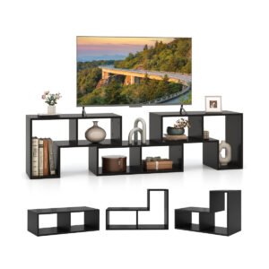 Suporte de TV conversível de 3 peças para TVs de até 65 polegadas - Cinza