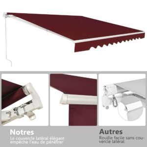 Toldo com manivela toldo de varanda proteção solar para varanda 360 x 300 cm bege