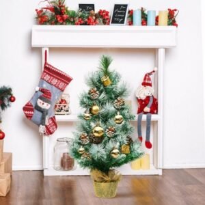 Guirlanda de Natal de 2,7 m com 50 luzes LED e pinhas para decoração