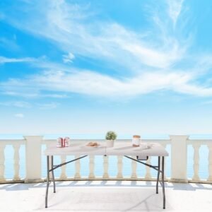 Tenda com cobertura de tela de 300 x 300 cm, vestíbulo e porta com zíper - bege