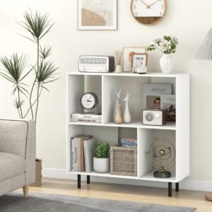 Aparador com prateleiras ajustáveis ​​em 5 posições - Branco