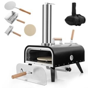 Forno de pizza para área externa com capa protetora, grelhas e termômetro embutido