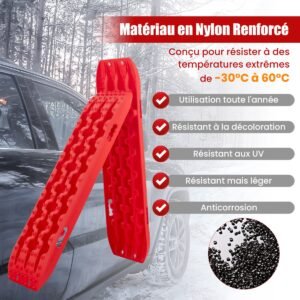 2 peças de auxílio de partida placas de areia escada de pneu off-road para areia/lama/neve 10 toneladas preto