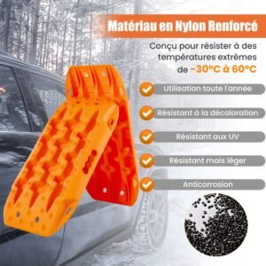 2 peças de auxílio de tração folhas de areia escada de pneu off-road para areia/lama/neve 10 toneladas vermelho