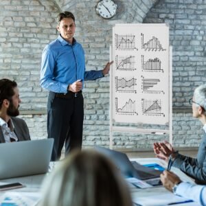 Quadro branco portátil com rodinhas de 32 x 47 polegadas - Preto