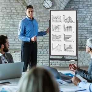 Quadro branco reversível com marcadores pretos e apagador de quadro - Branco - M