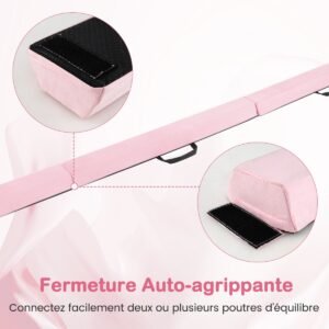 Trave de equilíbrio dobrável de 210 cm com capa de camurça removível e fundo antiderrapante para crianças - Azul marinho