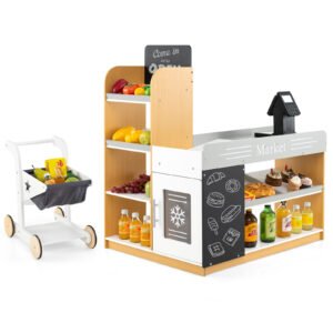 Conjunto de brinquedos de cozinha para crianças, conjunto de brinquedos de cozinha para crianças pequenas com luzes e sons realistas - branco