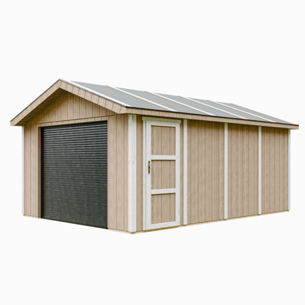 Garagem com painéis Smartside, pintura TERRA_BROWN