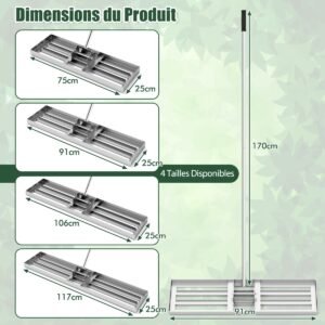 Cerca decorativa de jardim com 5 painéis e 5 estacas - preta