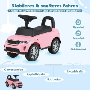 Brinquedo de pedal de carro para crianças com buzina, sons de motor e armazenamento sob o assento, vermelho