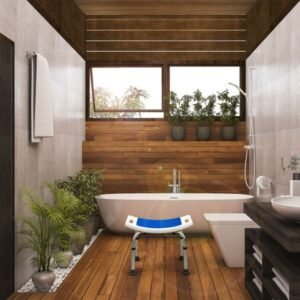 Cadeira de banho giratória 360° com 6 alturas ajustáveis