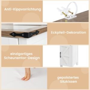 Conjunto de penteadeira e banqueta com luzes e espelho deslizante, luzes LED reguláveis ​​de 3 cores, branco