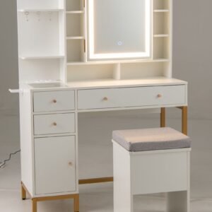 Cama de 140x200 cm com base de metal e plataforma, cabeceira alta, barra silenciosa, espaço de armazenamento de 32 cm, marrom