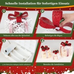 Decoração de Natal inflável com luzes LED embutidas, decoração para festas internas e externas