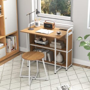 Conjunto de sofá de pátio de 3 peças, cadeiras de vime e mesa de centro com armazenamento - bege