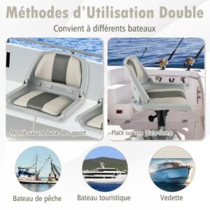 Cadeira de praia portátil de alumínio com assento acolchoado para barco - branca