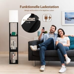 Estante elegante com luminária 2 em 1