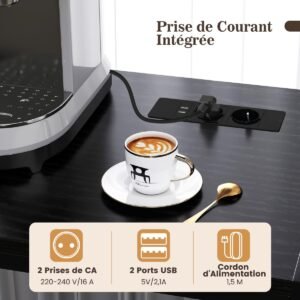 Mesa lateral com efeito mármore, mesa de cabeceira de 3 níveis com estrutura de metal, mesa de centro, mesa de sala de estar moderna, branca