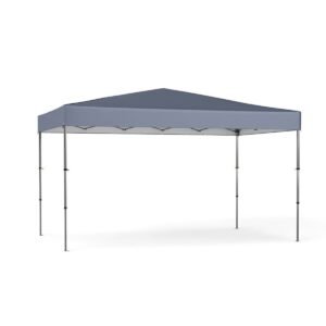Tenda dobrável com dossel e 1 parede lateral para áreas externas, fácil instalação, abrigo tipo gazebo, azul