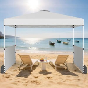 Tenda dobrável de 10 x 10 pés com 4 paredes laterais removíveis - Azul