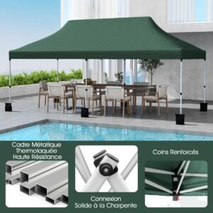 Tenda pop-up de 3 x 6 m com 6 paredes laterais removíveis e bolsa de transporte - Azul