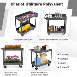 Carrinho de mão para transporte de barris com 2 rodas de borracha e gancho de sino com mola preta