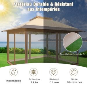Gazebo pop-up com cobertura ventilada e abrigo de dossel portátil - sem rede de malha