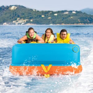 Banana Boat inflável para 3 pessoas com 3 assentos e alças acolchoados em EVA