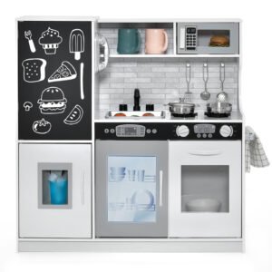 Estante para livros infantis com prateleiras de 3 níveis e 2 gavetas - cinza