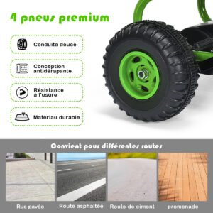 Carro elétrico de 4 rodas com pedal e assento ajustável - rosa