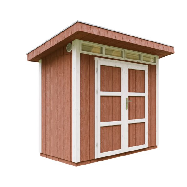 Casa com painéis inteligentes, pintura REDWOOD_RED