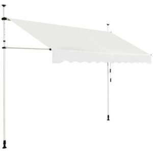 Toldo de grampo 300 cm de largura toldo de varanda sem perfuração resistente a UV altura ajustável marrom