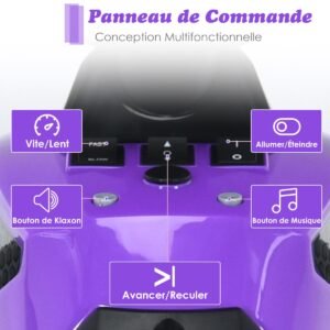 Carro elétrico infantil Chevrolet com controle remoto 2.4G, suspensão, luzes e música, carro infantil preto