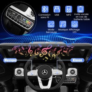 Carro elétrico para crianças Mercedes Benz G500 carro infantil elétrico com controle remoto branco