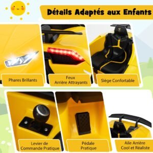 Carro elétrico infantil com controle remoto 2.4G 24V Veículos elétricos UTV para crianças a partir de 3 anos Preto