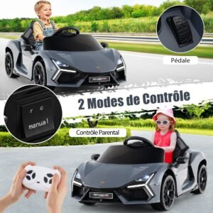 Carro elétrico 12V para crianças, Lamborghini Revuelto licenciado, portas hidráulicas com controle remoto para crianças de, laranja